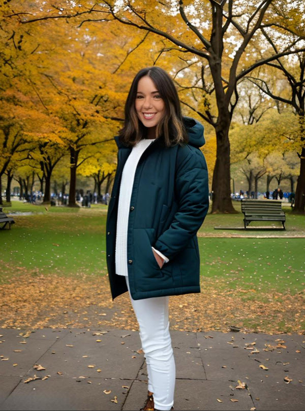 Lynne in a park in Autumn