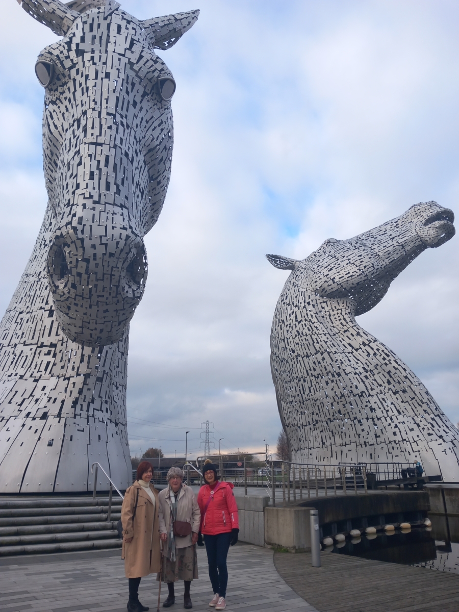 Roana, Karen and friend at The Kelpies Falkirk